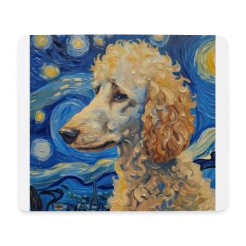 Poodle Van Gogh Gift - Mouse Pad (horizontal) - white - Front