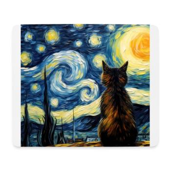 Chat, Motif De Chat - Tapis de souris (format paysage) - blanc - Devant