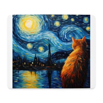 Chat, Motif De Chat - Tapis de souris (format paysage) - blanc - Devant