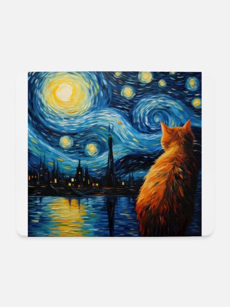 Katze, katzenmotiv - Mousepad (Querformat) - Weiß