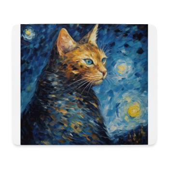 Chat, Motif De Chat - Tapis de souris (format paysage) - blanc - Devant