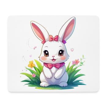 Süßer Hase - Mousepad (Querformat) - Weiß - Vorne
