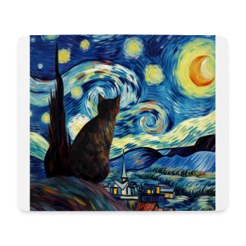 Chat, Motif De Chat - Tapis de souris (format paysage) - blanc - Devant