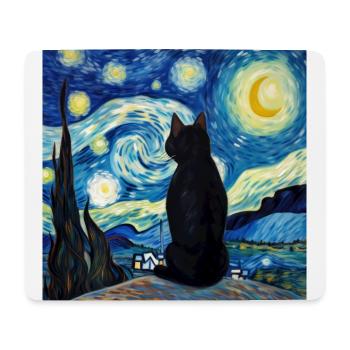 Chat, Motif De Chat - Tapis de souris (format paysage) - blanc - Devant