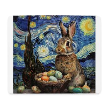 lapin de Pâques, Pâques, lapin, joyeuses Pâques, oeufs de Pâques - Tapis de souris (format paysage) - blanc - Devant