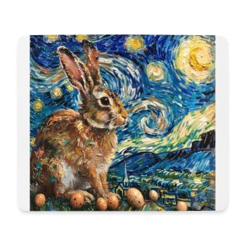 Osterhase, Ostern, Hase, frohe ostern, ostereier - Mousepad (Querformat) - Weiß - Vorne