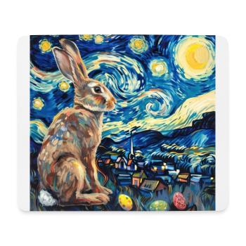 lapin de Pâques, Pâques, lapin, joyeuses Pâques, oeufs de Pâques - Tapis de souris (format paysage) - blanc - Devant