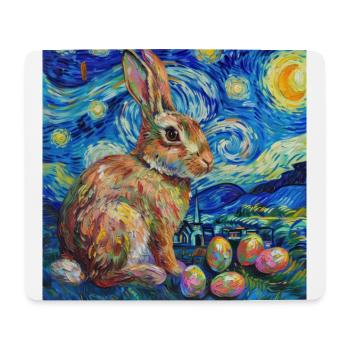 Osterhase, Ostern, Hase, frohe ostern, ostereier - Mousepad (Querformat) - Weiß - Vorne