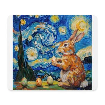 Osterhase, Ostern, Hase, frohe ostern, ostereier - Mousepad (Querformat) - Weiß - Vorne