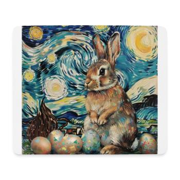 easter bunny, easter, bunny, happy easter, easter eggs - Mouse Pad (horizontal) - white - Front
