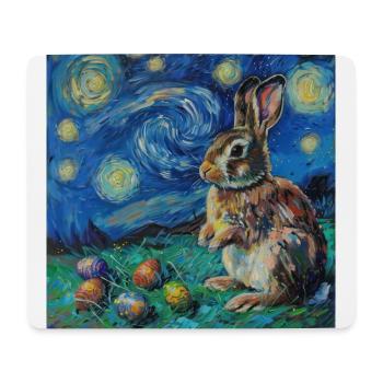 Osterhase, Ostern, Hase, frohe ostern, ostereier - Mousepad (Querformat) - Weiß - Vorne