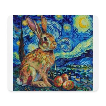Osterhase, Ostern, Hase, frohe ostern, ostereier - Mousepad (Querformat) - Weiß - Vorne