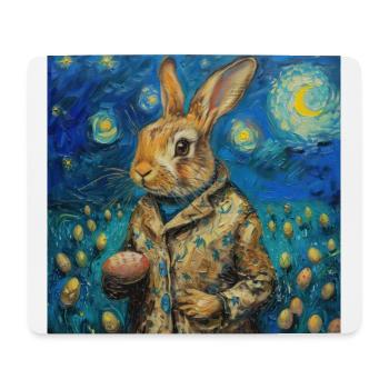 lapin de Pâques, Pâques, lapin, joyeuses Pâques, oeufs de Pâques - Tapis de souris (format paysage) - blanc - Devant