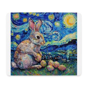 easter bunny, easter, bunny, happy easter, easter eggs - Mouse Pad (horizontal) - white - Front
