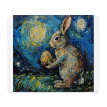 easter bunny, easter, bunny, happy easter, easter eggs - Mouse Pad (horizontal) - white - Front
