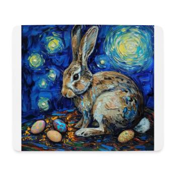 lapin de Pâques, Pâques, lapin, joyeuses Pâques, oeufs de Pâques - Tapis de souris (format paysage) - blanc - Devant