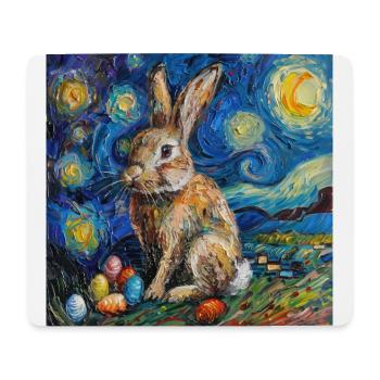 Osterhase, Ostern, Hase, frohe ostern, ostereier - Mousepad (Querformat) - Weiß - Vorne