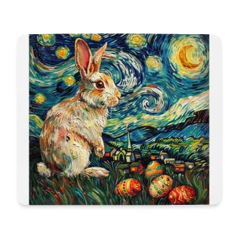 lapin de Pâques, Pâques, lapin, joyeuses Pâques, oeufs de Pâques - Tapis de souris (format paysage) - blanc - Devant