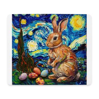 Osterhase, Ostern, Hase, frohe ostern, ostereier - Mousepad (Querformat) - Weiß - Vorne