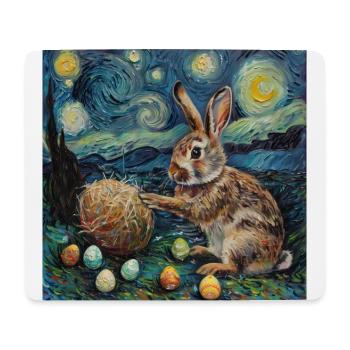 easter bunny, easter, bunny, happy easter, easter eggs, - Mouse Pad (horizontal) - white - Front