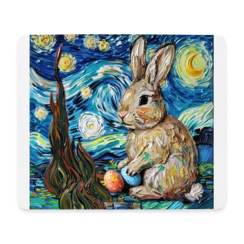 easter bunny, easter, bunny, happy easter, easter eggs - Mouse Pad (horizontal) - white - Front