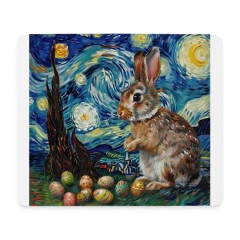 easter bunny, easter, bunny, happy easter, easter eggs - Mouse Pad (horizontal) - white - Front