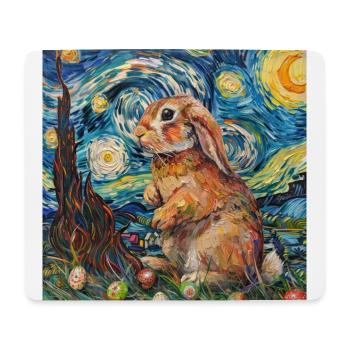 easter bunny, easter, bunny, happy easter, easter eggs - Mouse Pad (horizontal) - white - Front