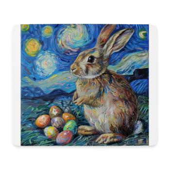 Osterhase, Ostern, Hase, frohe ostern, ostereier, - Mousepad (Querformat) - Weiß - Vorne