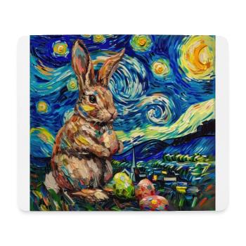 Osterhase, Ostern, Hase, frohe ostern, ostereier - Mousepad (Querformat) - Weiß - Vorne