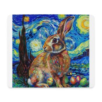 lapin de Pâques, Pâques, lapin, joyeuses Pâques, oeufs de Pâques - Tapis de souris (format paysage) - blanc - Devant