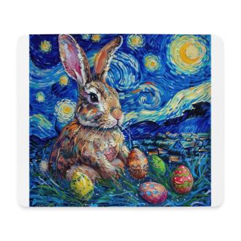 Osterhase, Ostern, Hase, frohe ostern, ostereier - Mousepad (Querformat) - Weiß - Vorne
