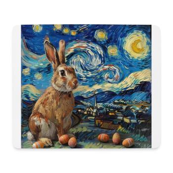 Osterhase, Ostern, Hase, frohe ostern, ostereier - Mousepad (Querformat) - Weiß - Vorne