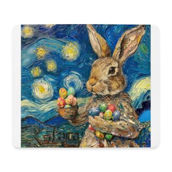 Osterhase, Ostern, Hase, frohe ostern, ostereier - Mousepad (Querformat) - Weiß - Vorne