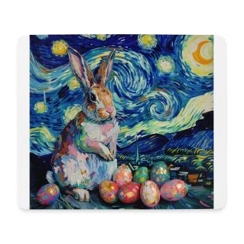 Osterhase, Ostern, Hase, frohe ostern, ostereier - Mousepad (Querformat) - Weiß - Vorne