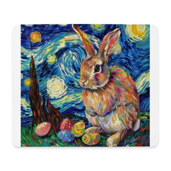 lapin de Pâques, Pâques, lapin, joyeuses Pâques, oeufs de Pâques - Tapis de souris (format paysage) - blanc - Devant
