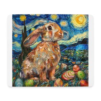 lapin de Pâques, Pâques, lapin, joyeuses Pâques, oeufs de Pâques - Tapis de souris (format paysage) - blanc - Devant