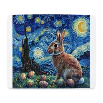 Osterhase, Ostern, Hase, frohe ostern, ostereier - Mousepad (Querformat) - Weiß - Vorne