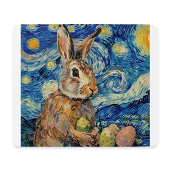 Osterhase, Ostern, Hase, frohe ostern, ostereier - Mousepad (Querformat) - Weiß - Vorne