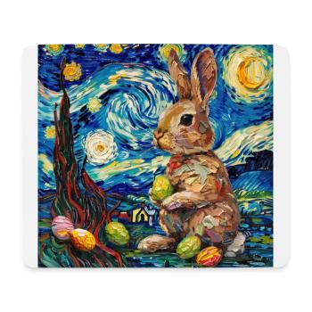 Osterhase, Ostern, Hase, frohe ostern, ostereier - Mousepad (Querformat) - Weiß - Vorne