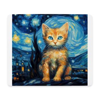 Cat, Cat Motif - Mouse Pad (horizontal) - white - Front