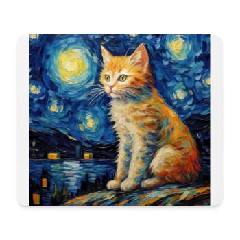 Cat, Cat Motif - Mouse Pad (horizontal) - white - Front