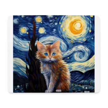 Cat, Cat Motif - Mouse Pad (horizontal) - white - Front
