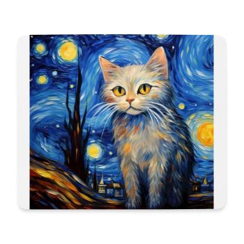 Cat, Cat Motif - Mouse Pad (horizontal) - white - Front