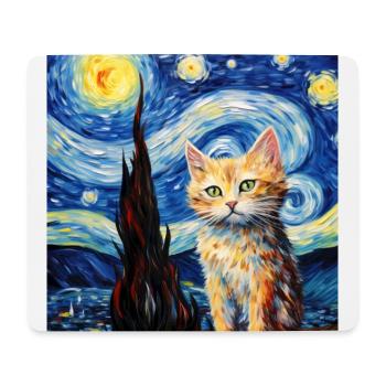 Chat, motif félin - Tapis de souris (format paysage) - blanc - Devant