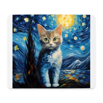 Cat, Cat Motif - Mouse Pad (horizontal) - white - Front