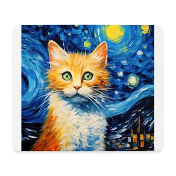 Katze, katzenmotiv - Mousepad (Querformat) - Weiß - Vorne