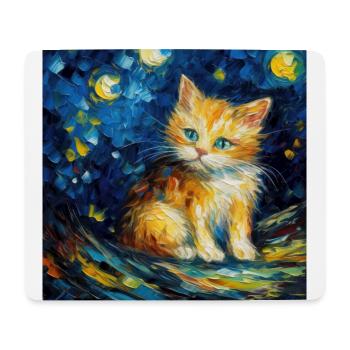 Chat, motif chat, cadeau - Tapis de souris (format paysage) - blanc - Devant