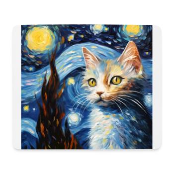 Chat, motif chat, cadeau - Tapis de souris (format paysage) - blanc - Devant