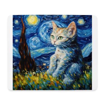 Chat, motif chat, cadeau - Tapis de souris (format paysage) - blanc - Devant