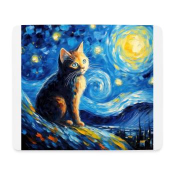 Chat, motif chat, cadeau - Tapis de souris (format paysage) - blanc - Devant